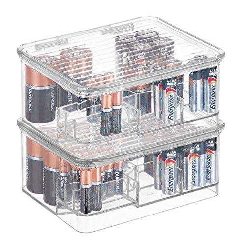 iDesign Batterie-Aufbewahrungsbox für AA, AAA und andere Batterien, stapelbar - The Home Habit